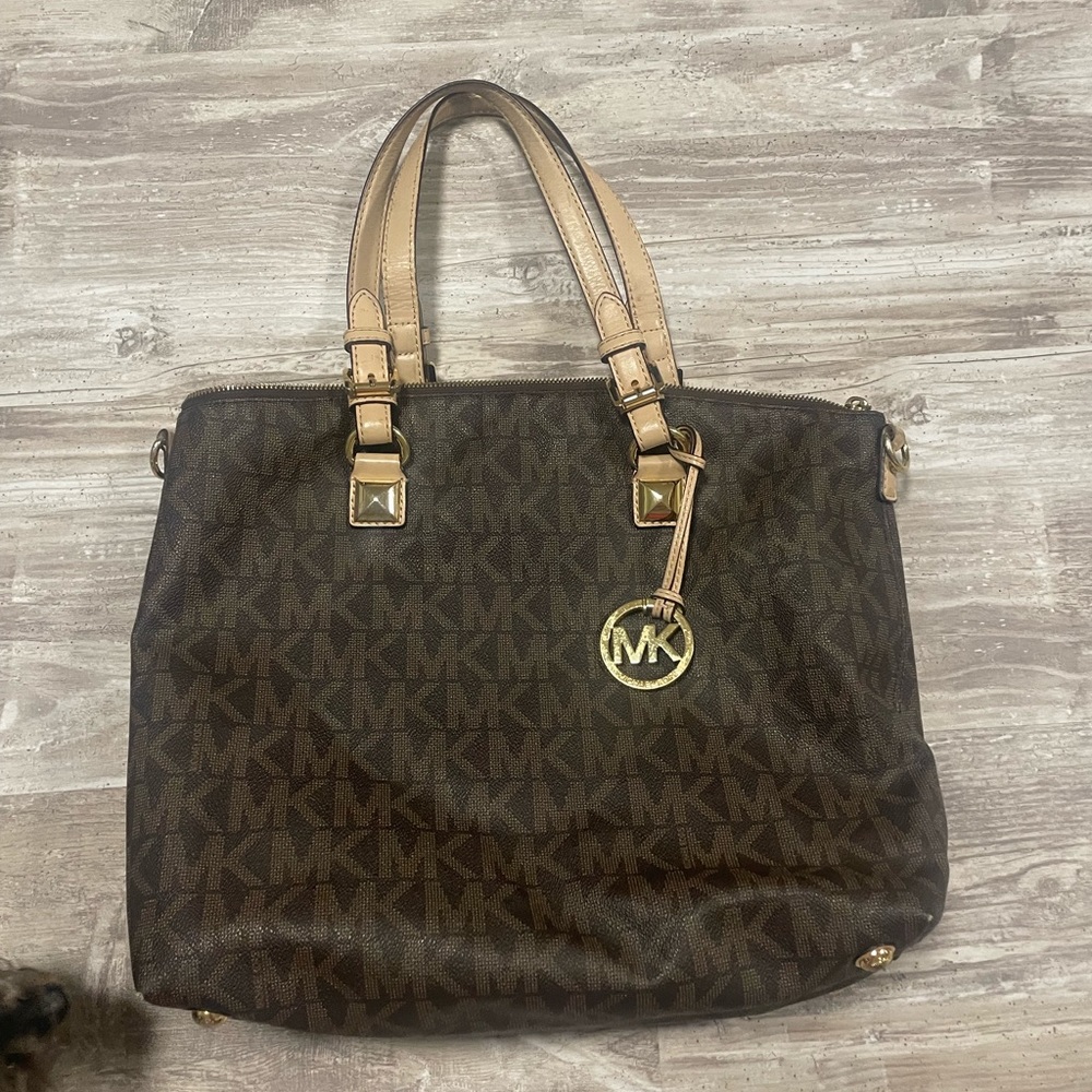 brown michael kors large purse